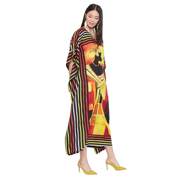 Women Beach Kaftan Gown Tribal Printed Cover Up for Summer Dress by Gypsie Blu - Picture 4 of 9